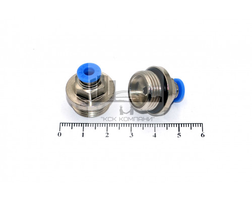 Пневмофитинг цанговый прямой с наружной резьбой PC 4-G03 (R3/8)