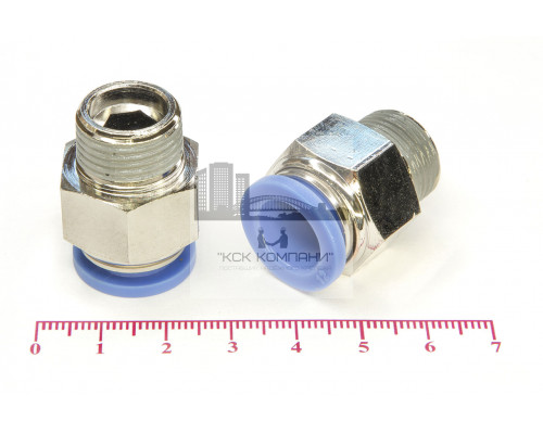Пневмофитинг цанговый прямой с наружной резьбой PC 12-03 (R3/8)