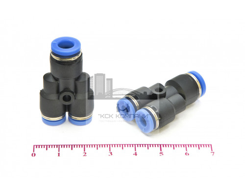 Фитинг пневматический цанговый пластиковый Y-образный переходной PW 6-4