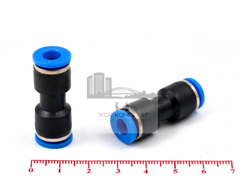 Фитинг пневматический цанговый пластиковый прямой PUC 6