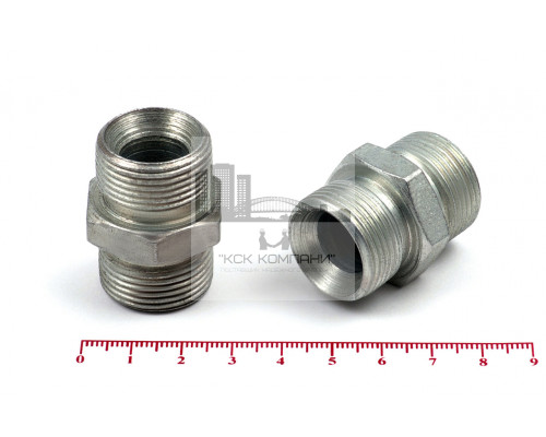 Штуцер для РВД соединительный 30/30  М24х1.5 - М24х1.5 грань S27