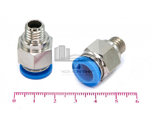 Пневмофитинг цанговый прямой с наружной резьбой PC 10-М10х1.5