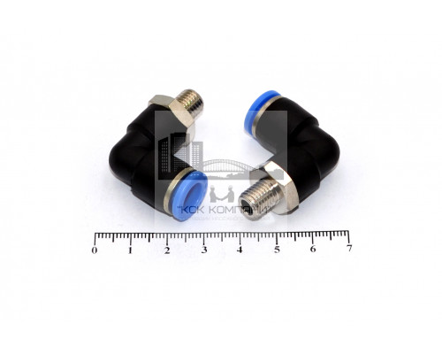 Пневмофитинг цанговый L-образный с наружной резьбой PL 8-М08х1.0