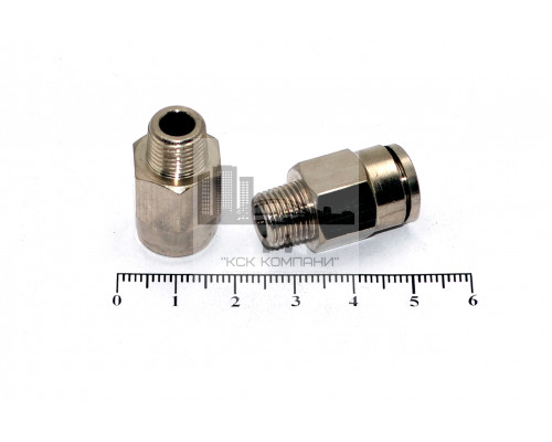 Пневмофитинг латунный прямой с наружной резьбой NPCT 8-01 (R1/8)