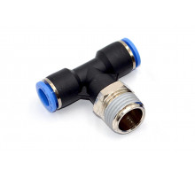 Пневмофитинг цанговый Т-образный с наружной резьбой PТ 10-04 (R1/2")