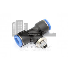 Пневмофитинг цанговый Т-образный с наружной резьбой PТ 12-01 (R1/8")