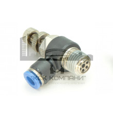 Регулятор расхода воздуха L-образный с наружной резьбой NSC 6-02 (R1/4")