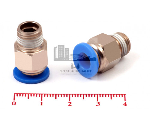 Пневмофитинг цанговый прямой с наружной резьбой PC 6-01 (R1/8)