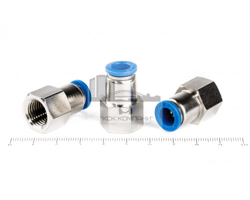 Пневмофитинг цанговый прямой с внутренней резьбой PCF 8-01 (R1/8)