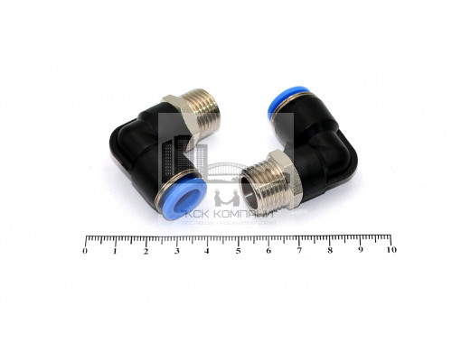 Пневмофитинг цанговый L-образный с наружной резьбой PL 10-М16х1.5