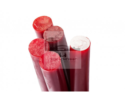 Полиуретан стержень Ф 40 мм (400 мм, 0.8 кг, красный, ШОР А85) Россия