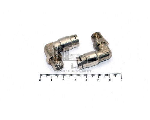 Пневмофитинг латунный L-образный с наружной резьбой NPLT 06-01 (R1/8)