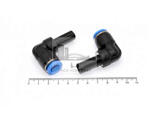 Фитинг пневматический цанговый пластиковый L-образный PLJ 10