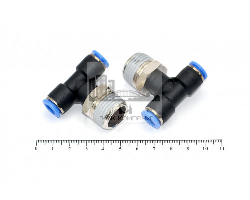 Пневмофитинг цанговый Т-образный с наружной резьбой PТ 8-04 (R1/2)