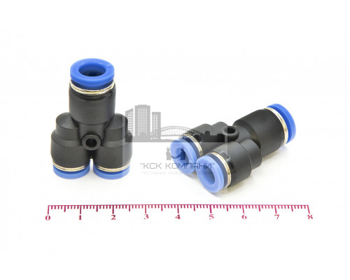 Фитинг пневматический цанговый пластиковый Y-образный переходной PW 8-6