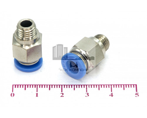Пневмофитинг цанговый прямой с наружной резьбой PC 6-М8х1