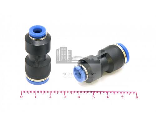 Фитинг пневматический цанговый пластиковый прямой переходной PG 10-6