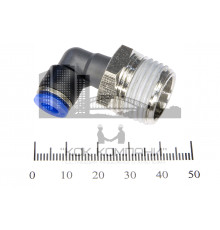 Пневмофитинг цанговый L-образный с наружной резьбой PL 6-04 (R1/2")