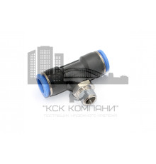 Пневмофитинг цанговый Т-образный с наружной резьбой PТ 12-02 (R1/4")