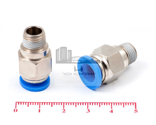 Пневмофитинг цанговый прямой с наружной резьбой PC 8-01 (R1/8)