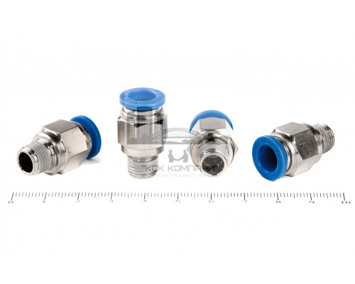 Пневмофитинг цанговый прямой с наружной резьбой PC 8-01 (R1/8)