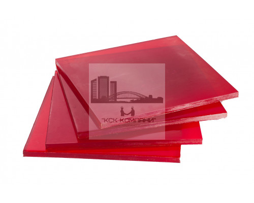 Полиуретан листовой 20 мм (500х500 мм, ~6.3 кг, красный) Россия