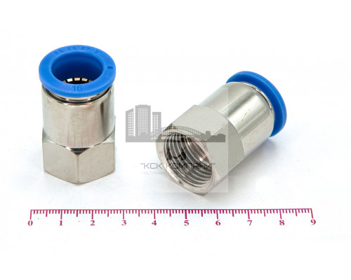 Пневмофитинг цанговый прямой с внутренней резьбой PCF 16-04 (R1/2)