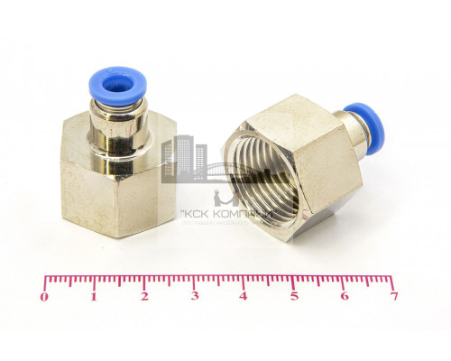 Пневмофитинг цанговый прямой с внутренней резьбой PCF 6-04 (R1/2)