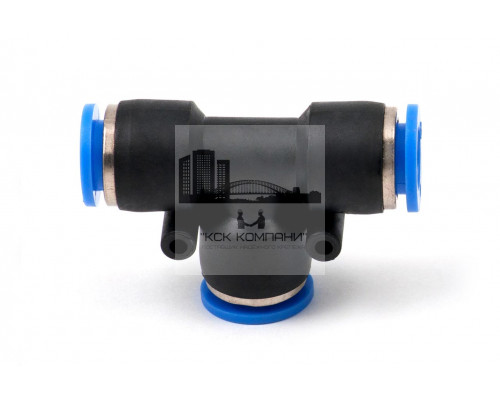 Фитинг пневматический цанговый пластиковый Т-образный PUT 10