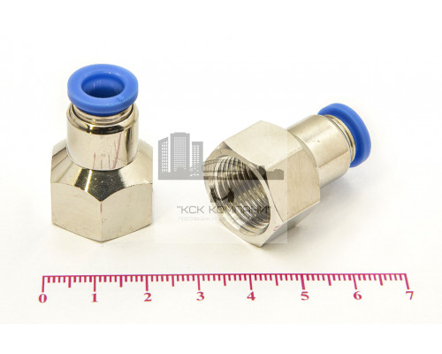 Пневмофитинг цанговый прямой с внутренней резьбой PCF 8-03 (R3/8)