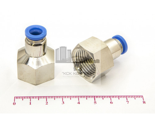 Пневмофитинг цанговый прямой с внутренней резьбой PCF 8-04 (R1/2)