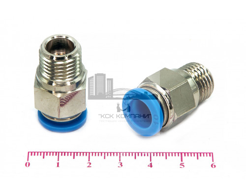 Пневмофитинг цанговый прямой с наружной резьбой PC 10-М14х1.5