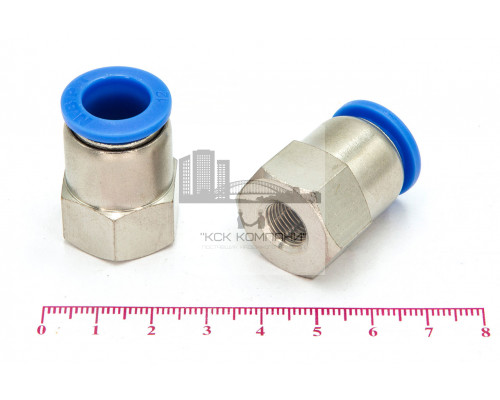 Пневмофитинг цанговый прямой с внутренней резьбой PCF 12-01 (R1/8)