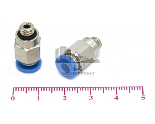 Пневмофитинг цанговый прямой с наружной резьбой PC 4-М6х1