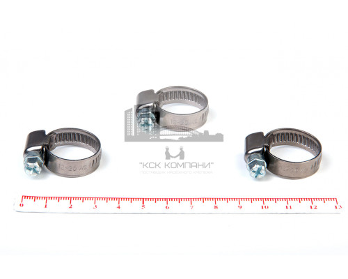 Хомут червячный 12-20/9 нерж. W2 (AISI 430)