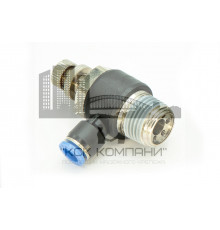 Регулятор расхода воздуха L-образный с наружной резьбой NSC 8-04 (R1/2")