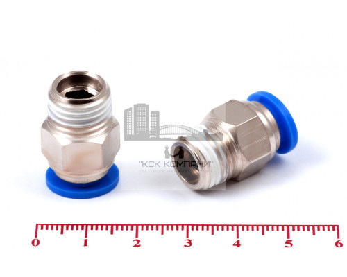 Пневмофитинг цанговый прямой с наружной резьбой PC 8-02 (R1/4)