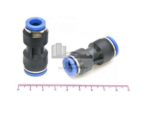 Фитинг пневматический цанговый пластиковый прямой переходной PG 12-10