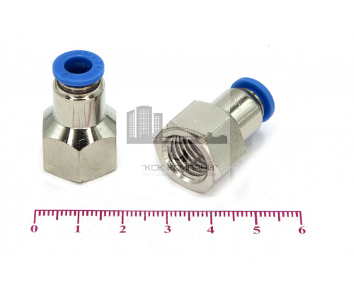 Пневмофитинг цанговый прямой с внутренней резьбой PCF 6-М12х1.5