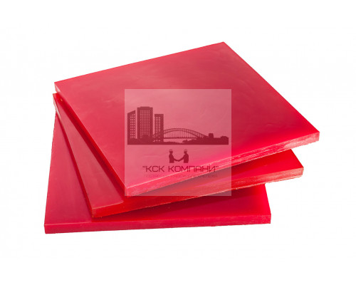 Полиуретан листовой 25 мм (500х500 мм, ~7.8 кг, красный) Россия