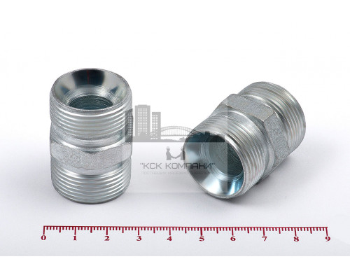 Штуцер для РВД соединительный 32/32  М27х1.5 - М27х1.5 грань S27