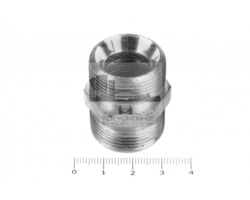 Штуцер для РВД соединительный 32/32  М27х1.5 - М27х1.5 грань S27