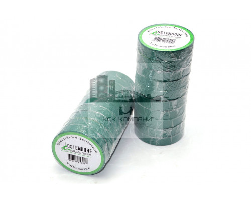 Изолента ПВХ 15мм х 20м зеленая (толщ.0,12 мм, вес ~40 г) Ostendorf