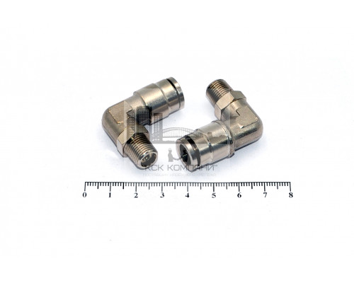Пневмофитинг латунный L-образный с наружной резьбой NPLT 08-01 (R1/8)