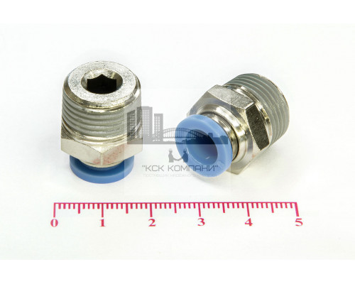 Пневмофитинг цанговый прямой с наружной резьбой PC 8-03 (R3/8)