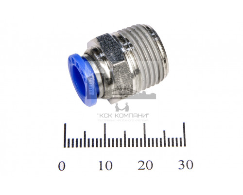 Пневмофитинг цанговый прямой с наружной резьбой PC 8-03 (R3/8)