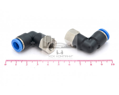 Пневмофитинг цанговый L-образный с внутренней резьбой PLF 8-М8х1