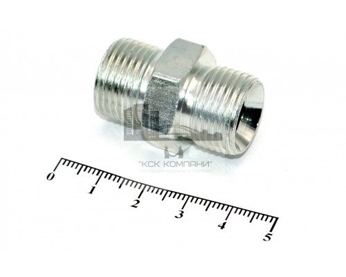 Штуцер для РВД соединительный 22/22  М18х1.5 - М18х1.5 грань S22