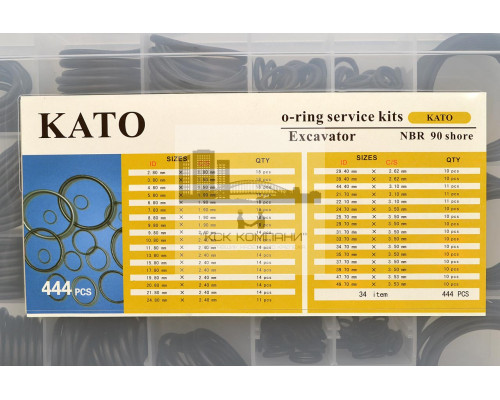 Набор колец резиновых уплотнительных O-Ring NBR90 KATO 444шт