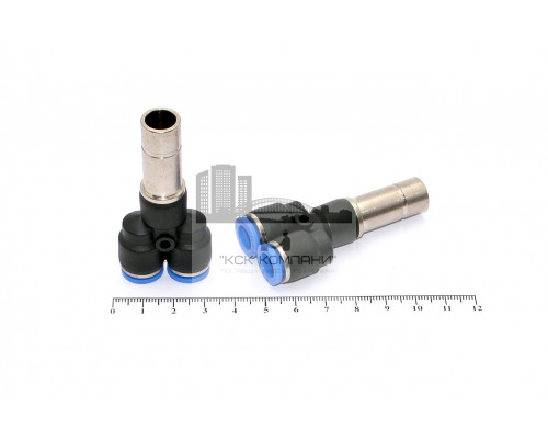 Фитинг пневматический цанговый пластиковый Y-образный PWJ 12-8